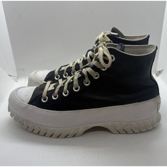 Converse A03704C Leather All Star Lugged 2.0 Hi Top Sneakers Black M 6.5 W 8.5 - Picture 3 of 7